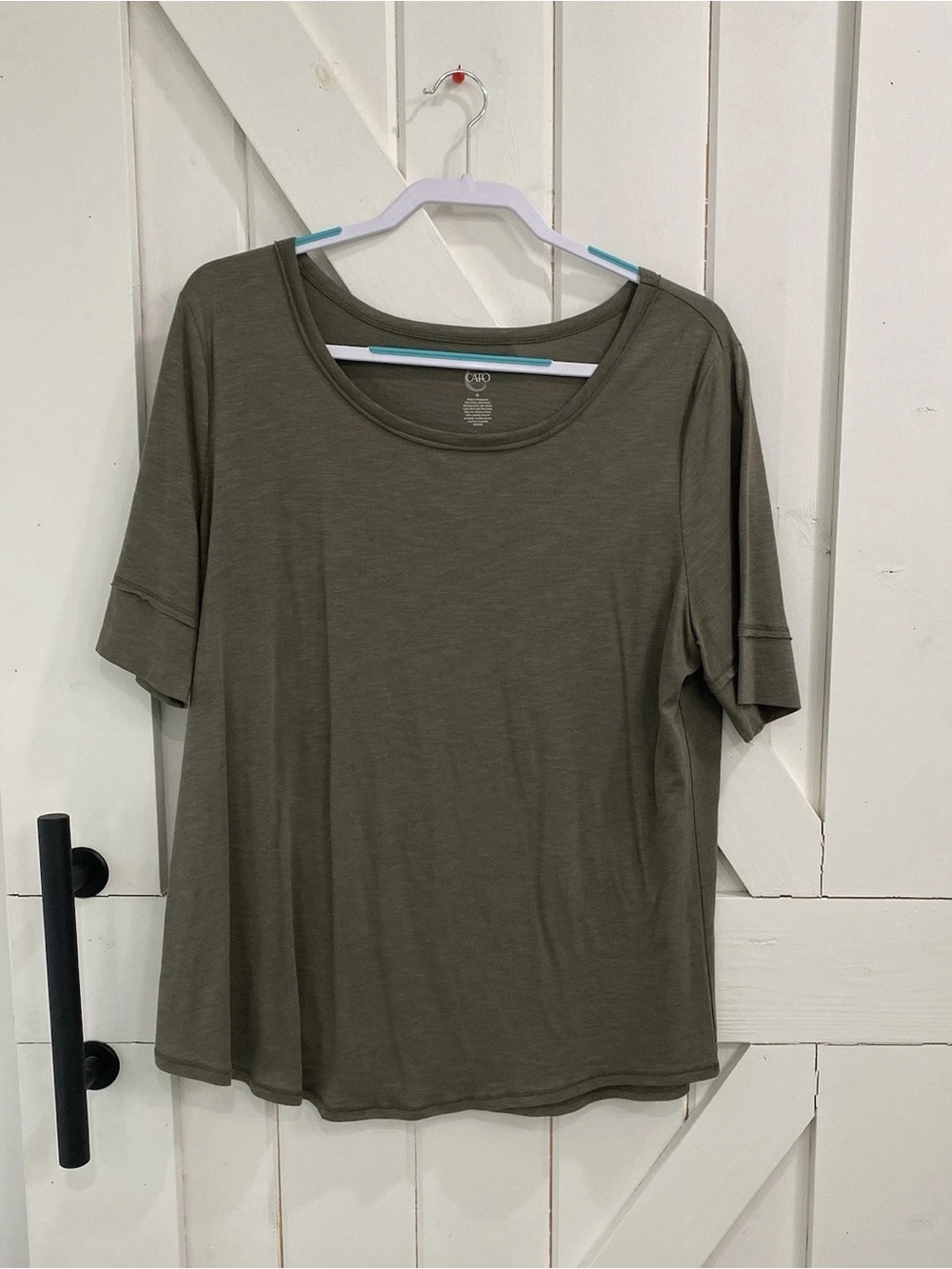 Cato Olive Short Sleeve Scoop Neck Tee